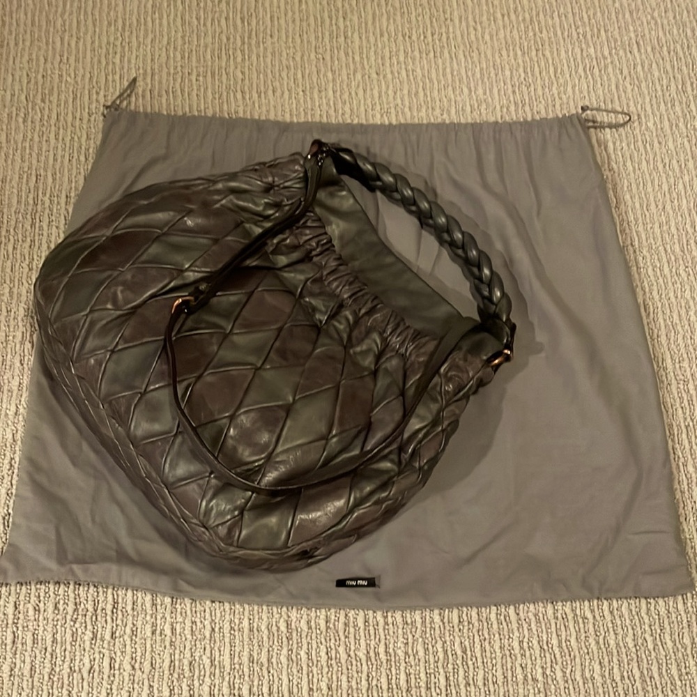 Miumiu Quilted Braided Handbag
